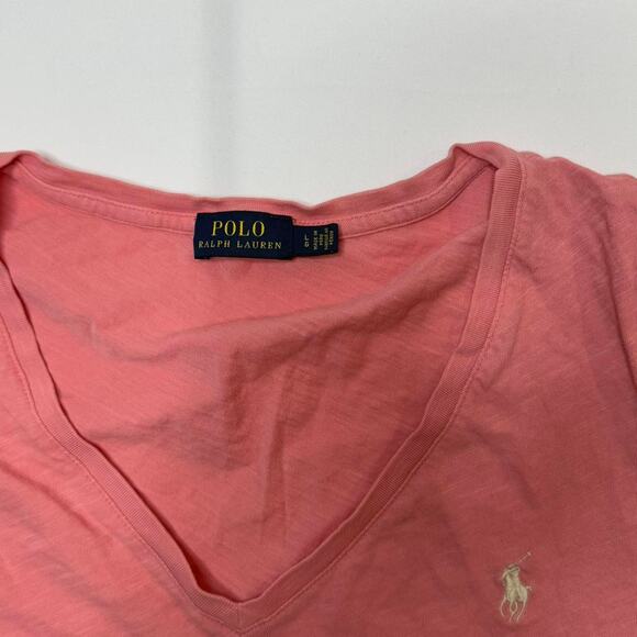 Polo Ralph Lauren Women’s Size L Pink V Nevk Essentials Basic Light Weight Top - Picture 2 of 4